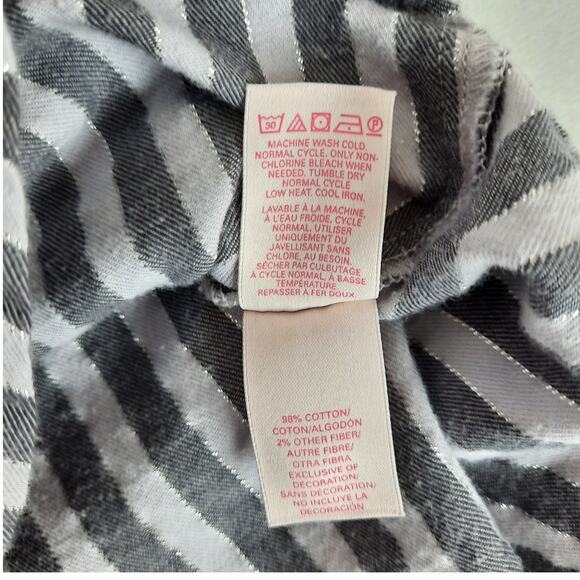 Victoria's Secret Gray Striped Silver Pin Strip Pajama Sleeping Shirt, Flowy - Picture 7 of 10